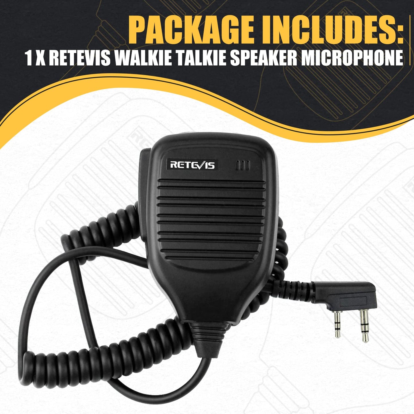 Retevis Walkie Talkie Shoulder Speaker Mic, Compatible with RT22 RT21 RT68 RT27 H-777 H777S RT86 RT19 RT15 RB29 RT85 RB26 RB89 NR10 Kenwood BAOFENG UV-5R 5RM 888S pxton Arcshell Two Way Radio(1 Pack)