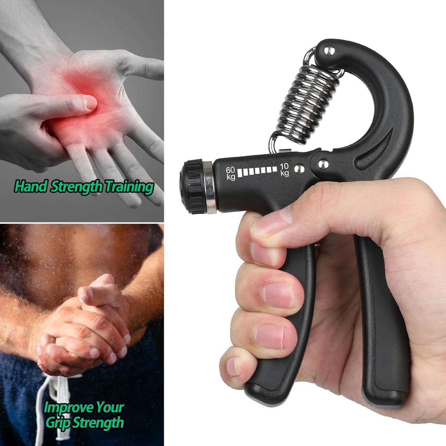 NIYIKOW Grip Strength Trainer - Adjustable Hand Grip Strengthener for Forearm & Finger Strength | Ideal for Musicians & Athletes