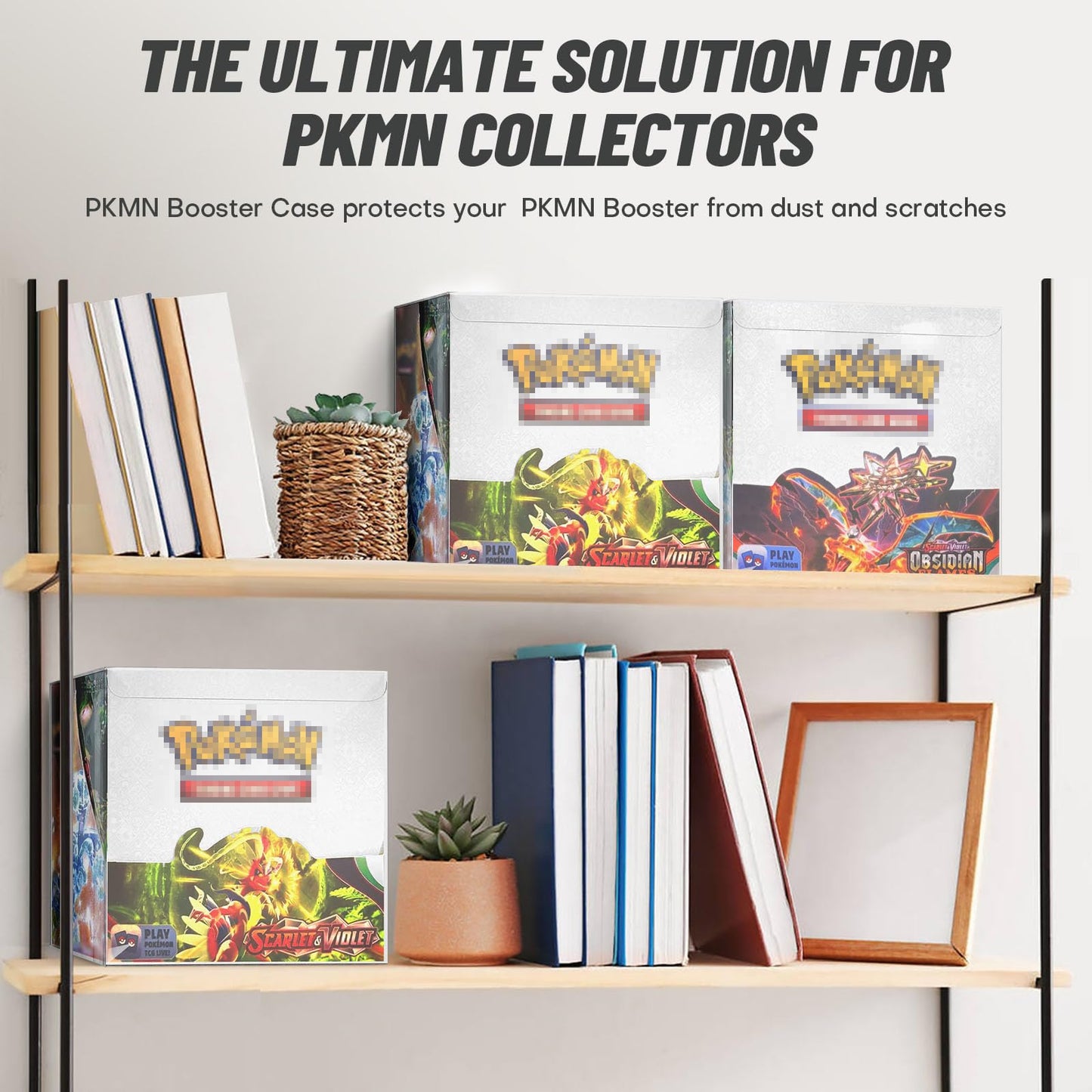 HTRYBNES Clear PKMN Booster Box Protector Case, 5 Pack PET Plastic Display Cases for Sealed Booster Boxes – PET Protective Storage for Collectors – 0.5mm Thick (5.47x3.26x4.88 inch)