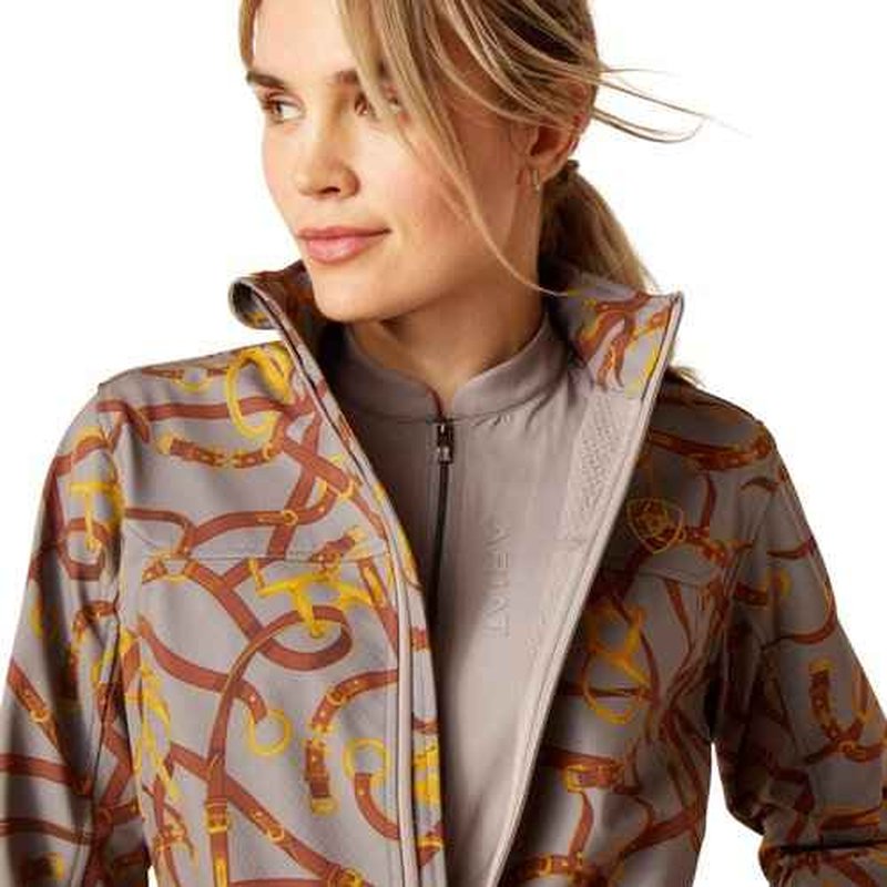 ARIAT Women's New Team Softshell Jacket, Zinc Bridle, Medium