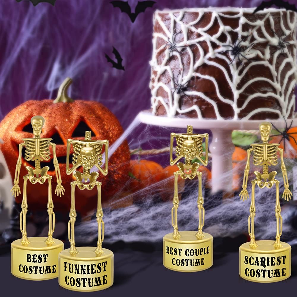 ORIENTAL CHERRY Halloween Party Supplies - 4 Pack 6 Pack Golden Best Costume Skeleton Trophies for Kids Adults Contest Awards Prizes - 6 Pack