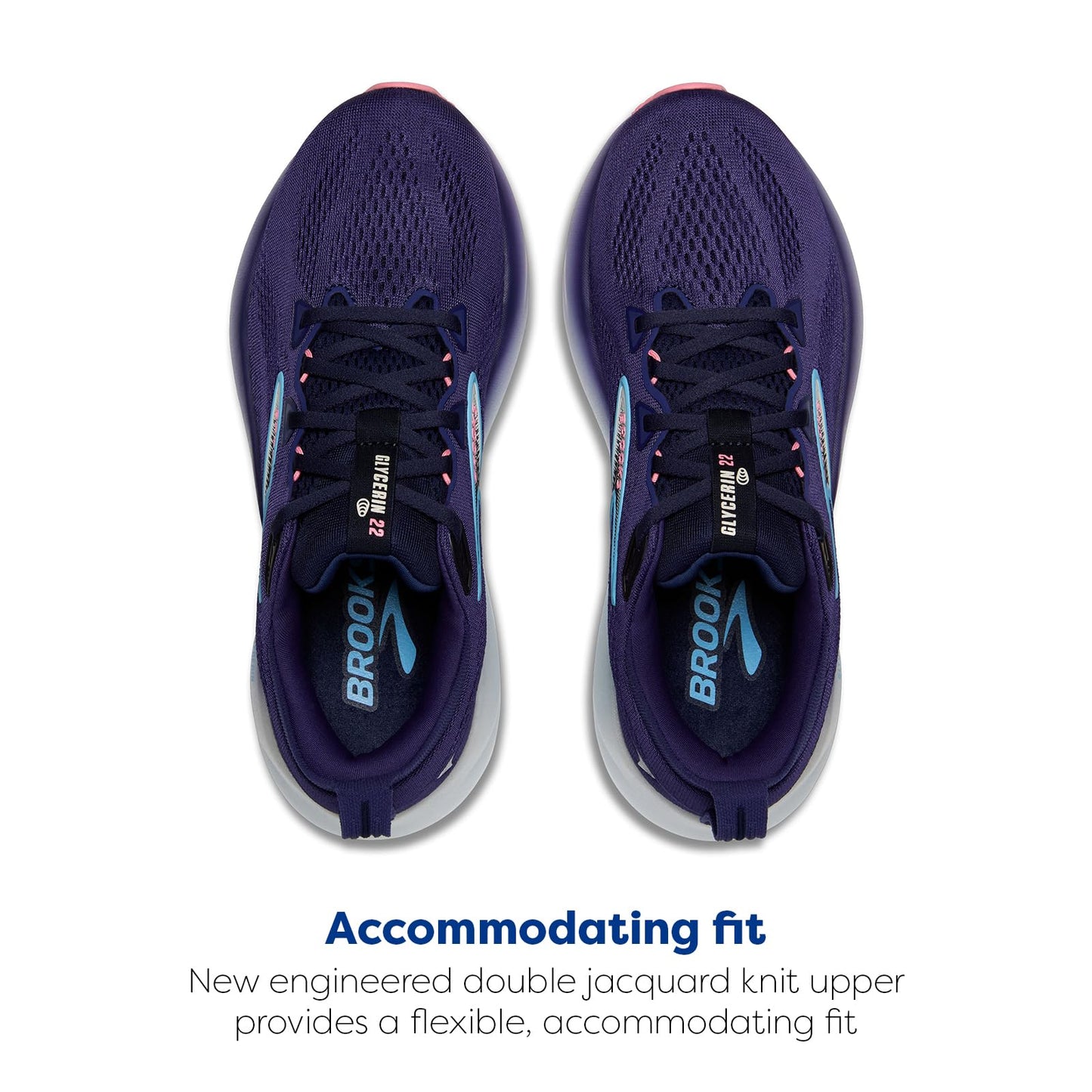 Brooks Women’s Glycerin 22 Neutral Running Shoe - Blue Ribbon/Peacoat/Dianthus - 11 Wide