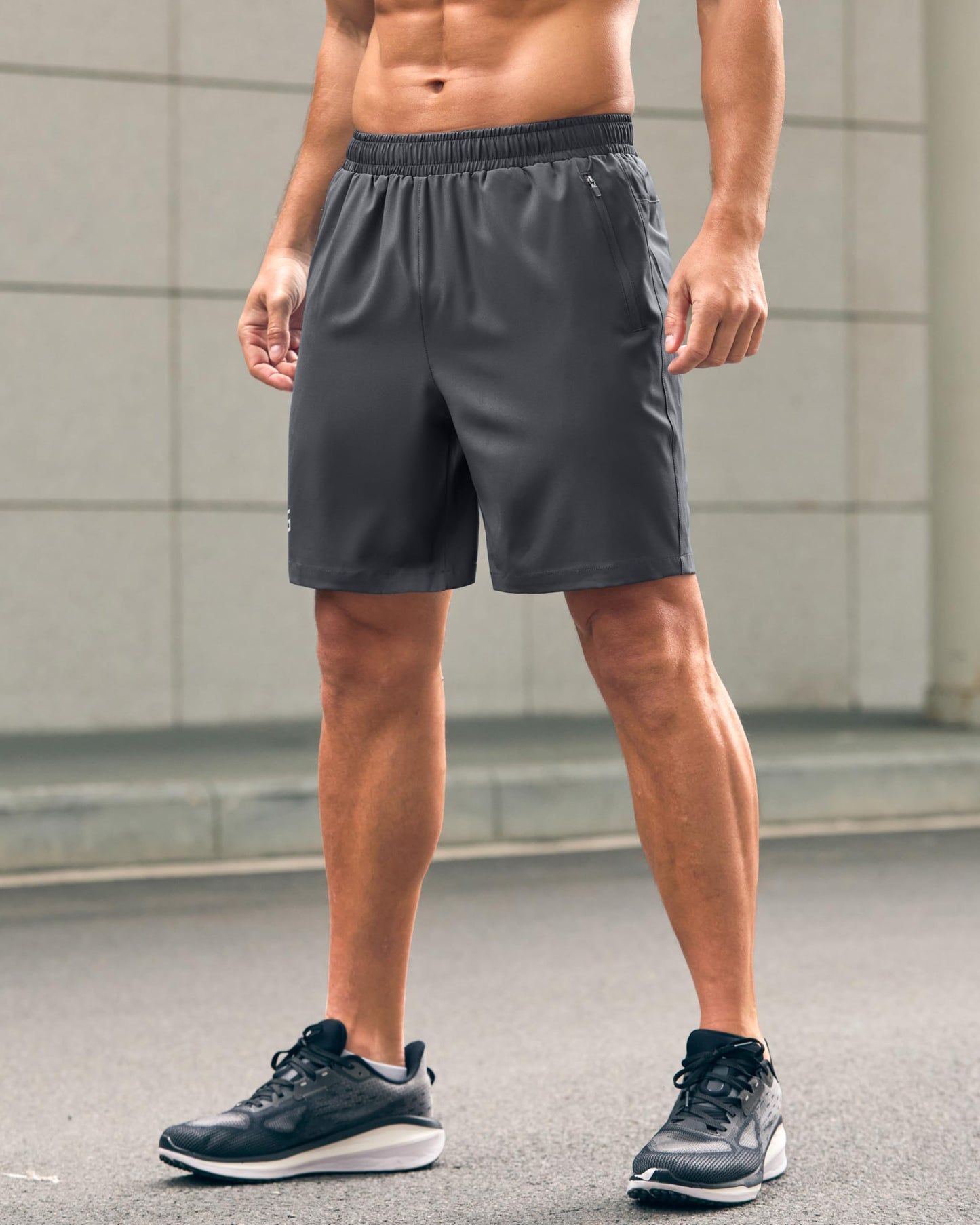 G Gradual Men's Athletic Running Shorts with Zipper Pockets Quick Dry 7"/ 5"/ 9" Workout Gym Shorts for Basketball Hiking(Dark Grey,7S)