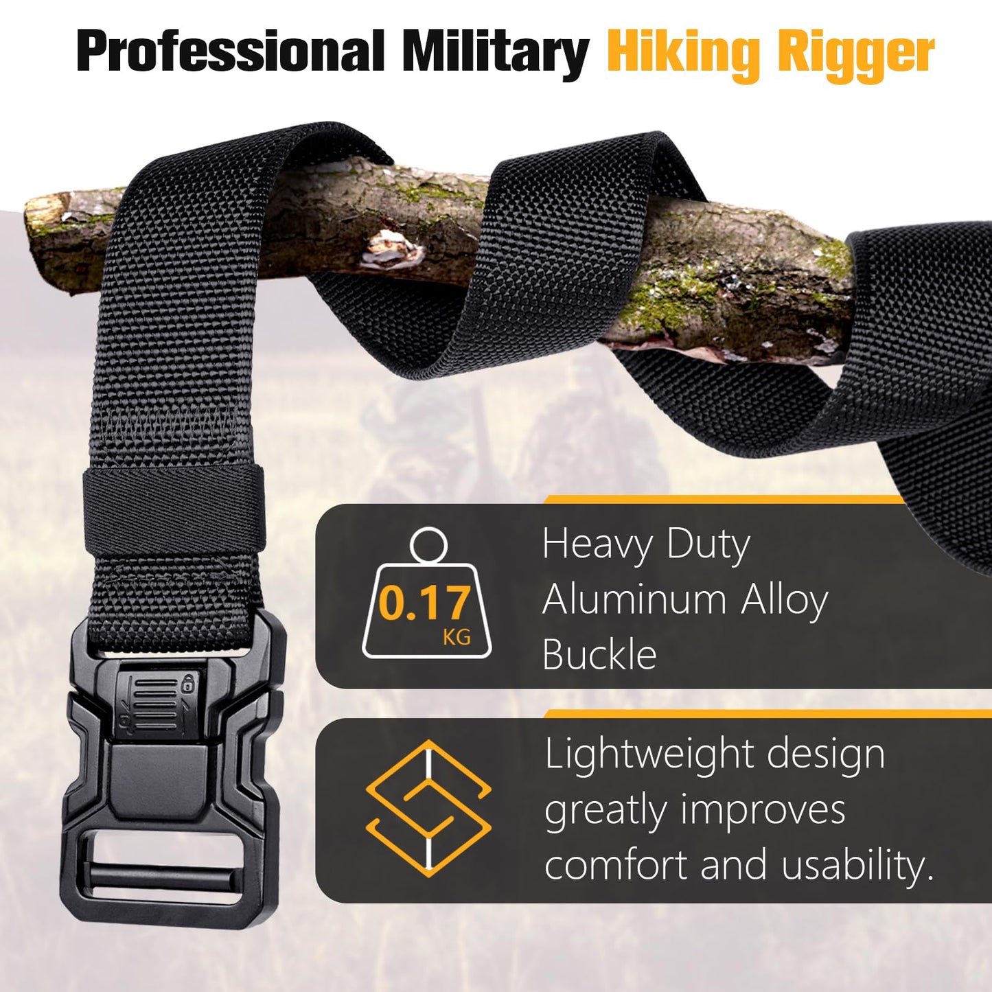 JOTOVO Tactical Belt, Quick Release Belt Buckle 1.5" Nylon Belt, Heavy Duty Seatbelt Buckle with Dual Slot Protection System, Duty Belt Special for Police and Fire Agencies