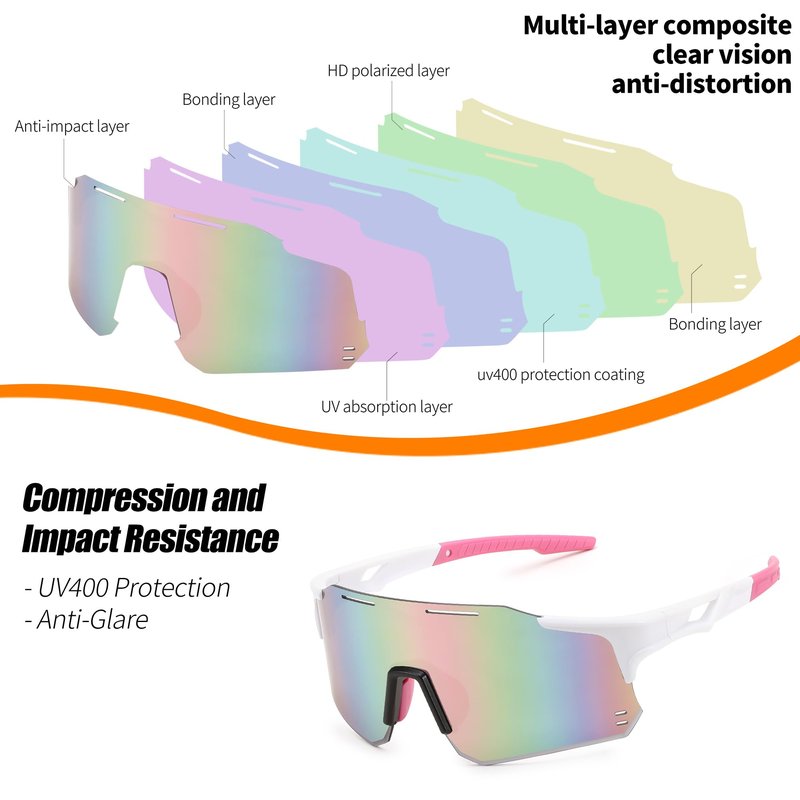 FEISEDY Cycling Glasses Sports Sunglasses for Men Women, Youth Kids Baseball Softball Running Sunglasses B0223