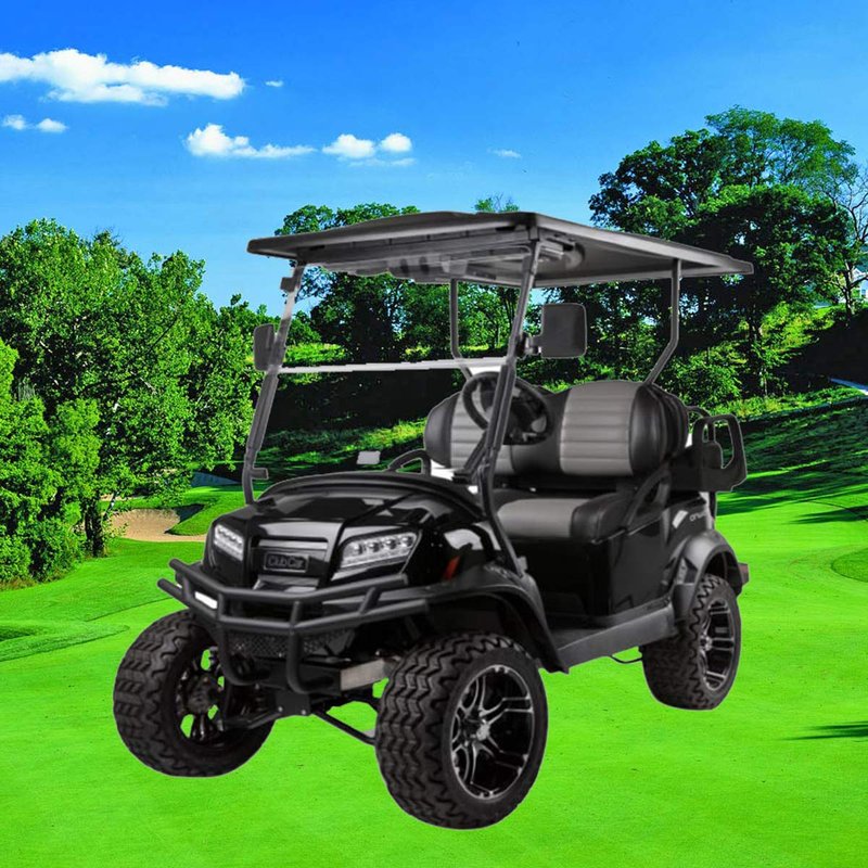 HKOO Golf Cart 16.5" Wide Folding Side & Rear Panoramic Mirrors - Fits Club Car, EZGO, Yamaha Combo Pack