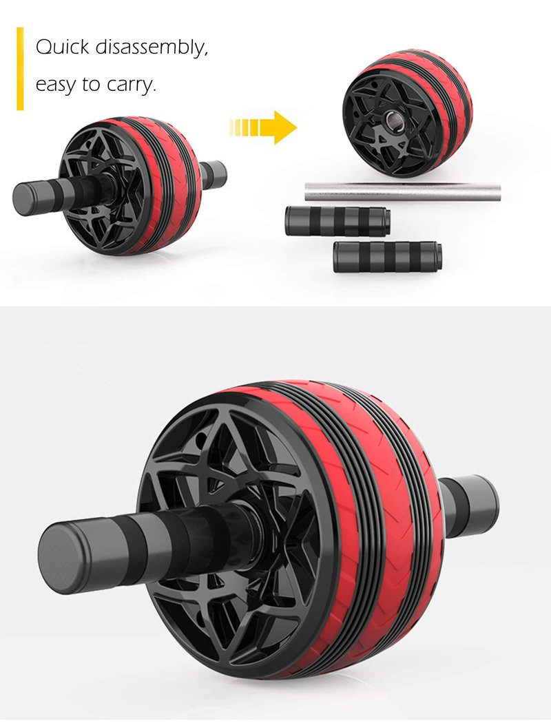 Dalekana AB Wheel Roller, Exercise Abdominal Fitness Wheel, Work-out Strength-Training Roller, 11.2"L, Yellow