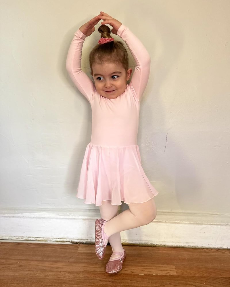 Stelle Ballet Shoes for Girls - Glitter Metallic Faux Leather Dance Slippers | Toddler to Big Kids Sizes