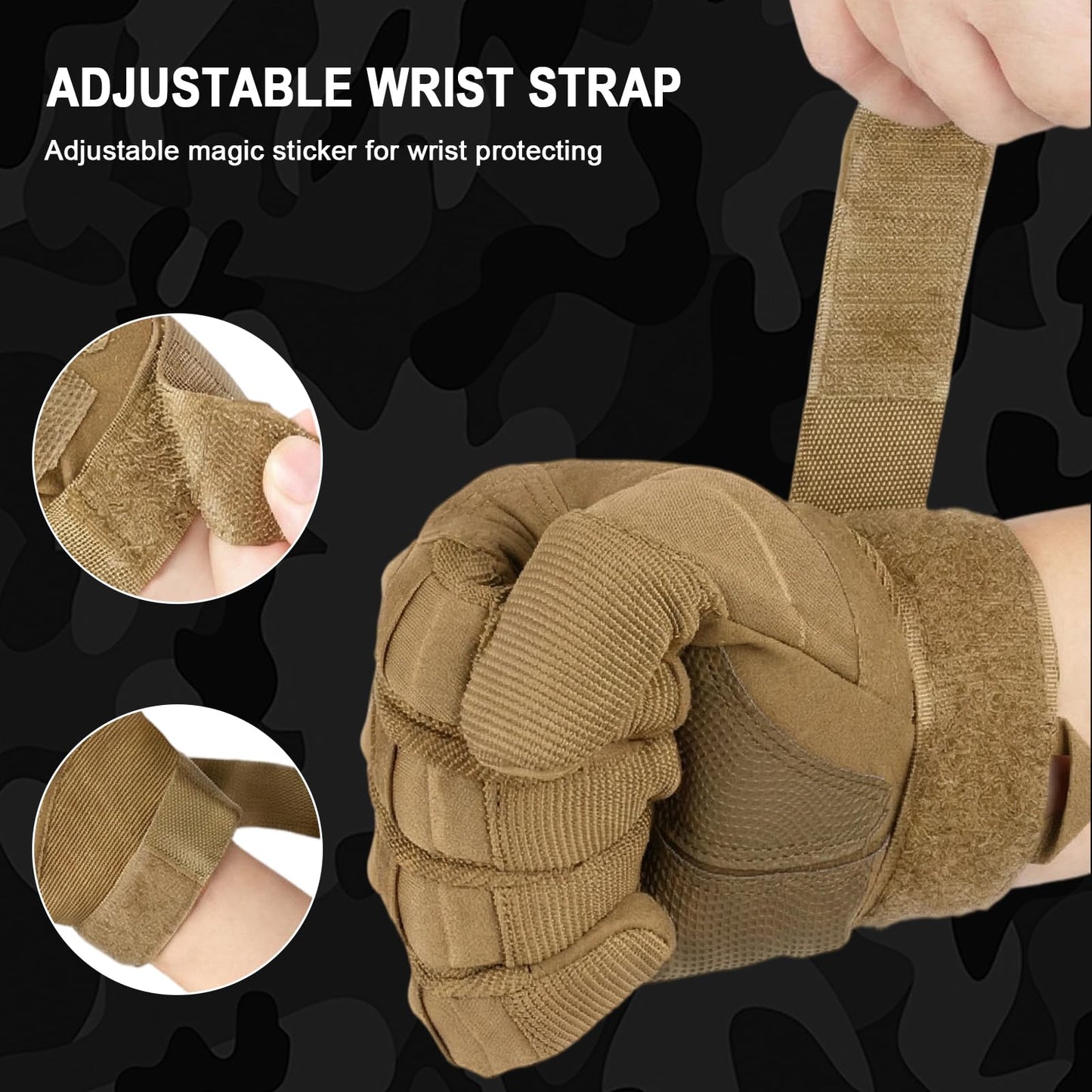 HYCOPROT Men’s Utility Gloves, Motorcycle Glove with Touchscreen Full Finger Palm Pad Protective Gears Hard Shell Work Outdoor Lightweight Breathable for Sport Hiking Motorbike Cycling Riding Running