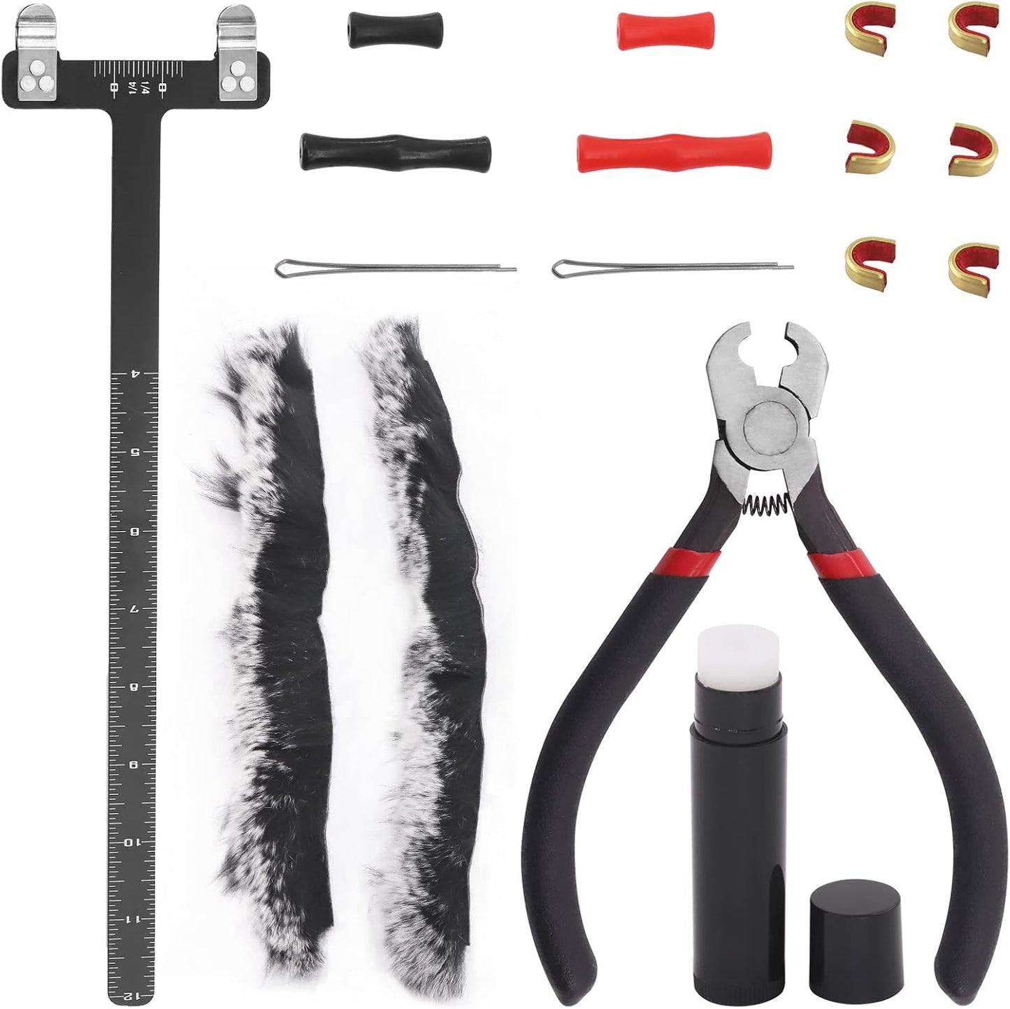 Archery Bow String Tools Kit - 17Pcs Nocking Buckle, T Shape Ruler & More | Essential Accessories for Precision Shooting
