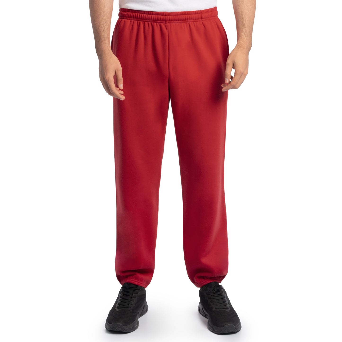 Fruit of the Loom mens Eversoft Fleece & Joggers (Regular Big Man) Sweatpants, Elastic Bottom - Red, Medium US