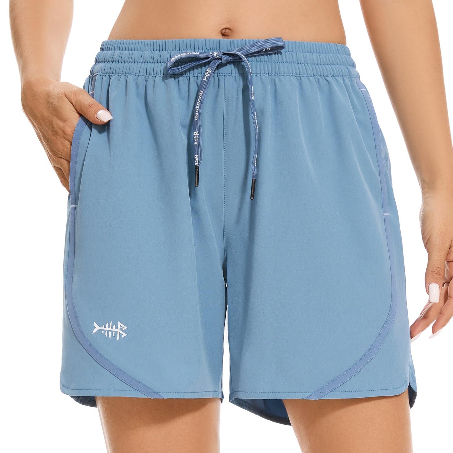BASSDASH Women’s 5” Fishing Shorts UPF 50+ Water Resistant Quick Dry Athletic Hiking Shorts with Pockets FP05W