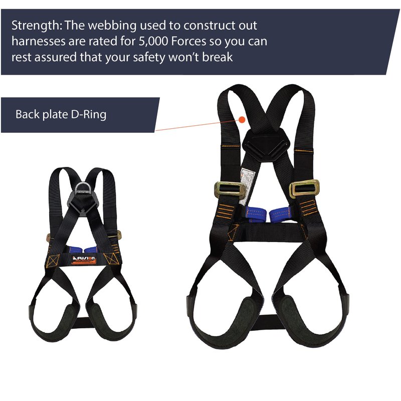 Fusion Full Body Harness Black, Warrior Kids, KH-201A-C-BLK