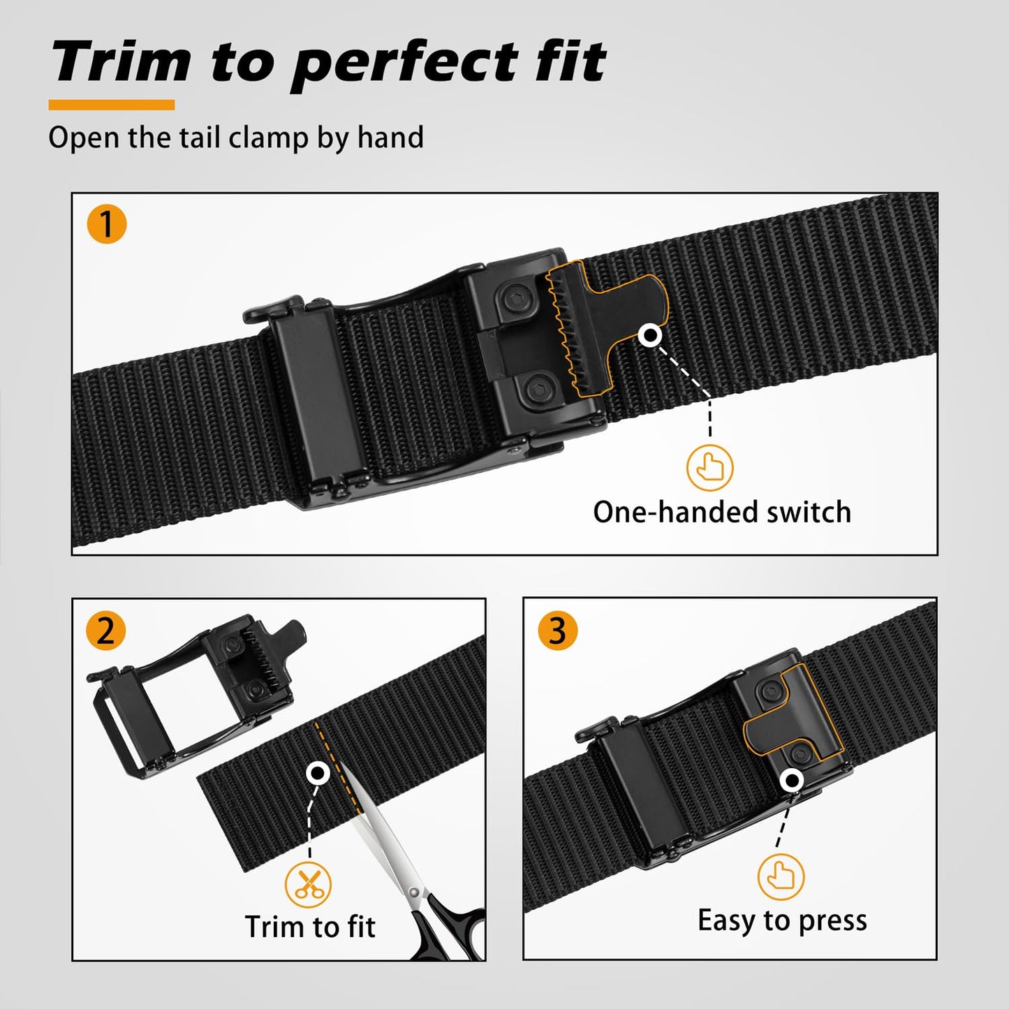 JUKMO Men's 1.5" Ratchet Nylon Tactical Work Belt