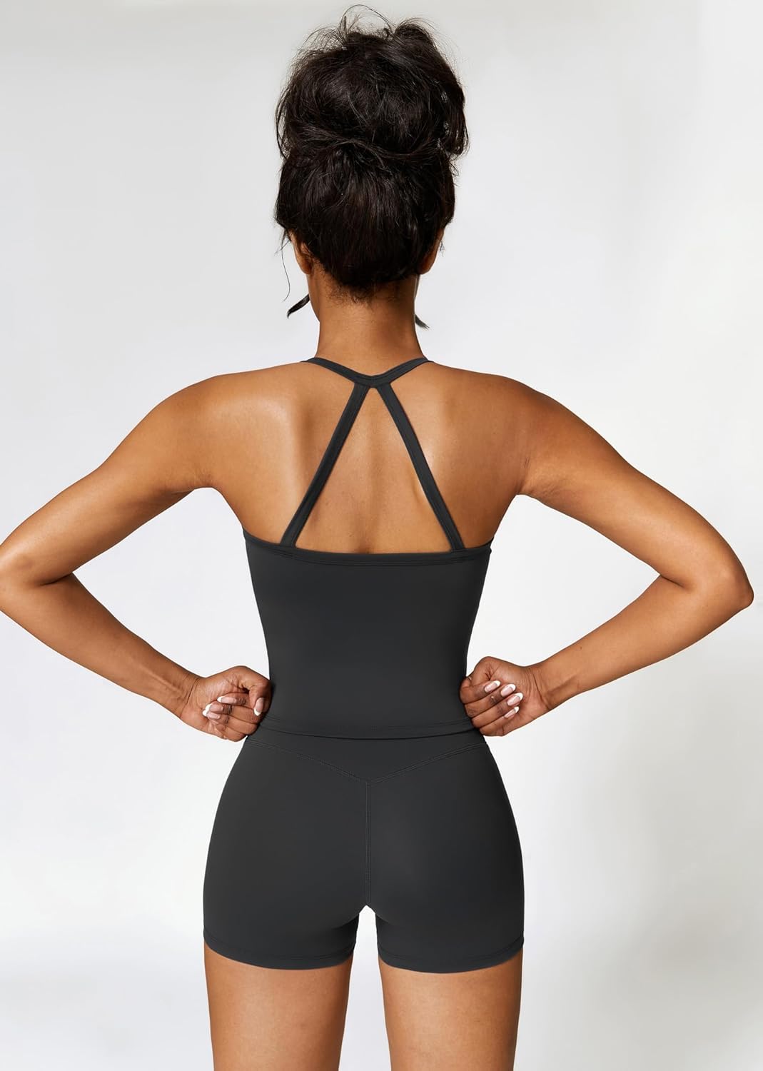 Two Piece Workout Sets for Women - Tank Top & High Waist Booty Lifting Shorts | Gym Yoga Activewear