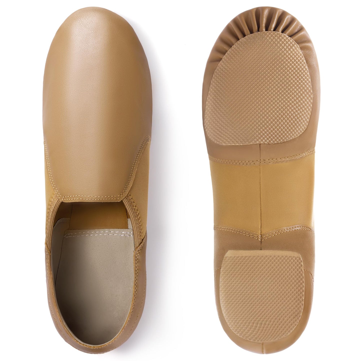 DWBH Unisex Jazz Shoe Leather Upper Women and Men's Slip-on Dance Shoes
