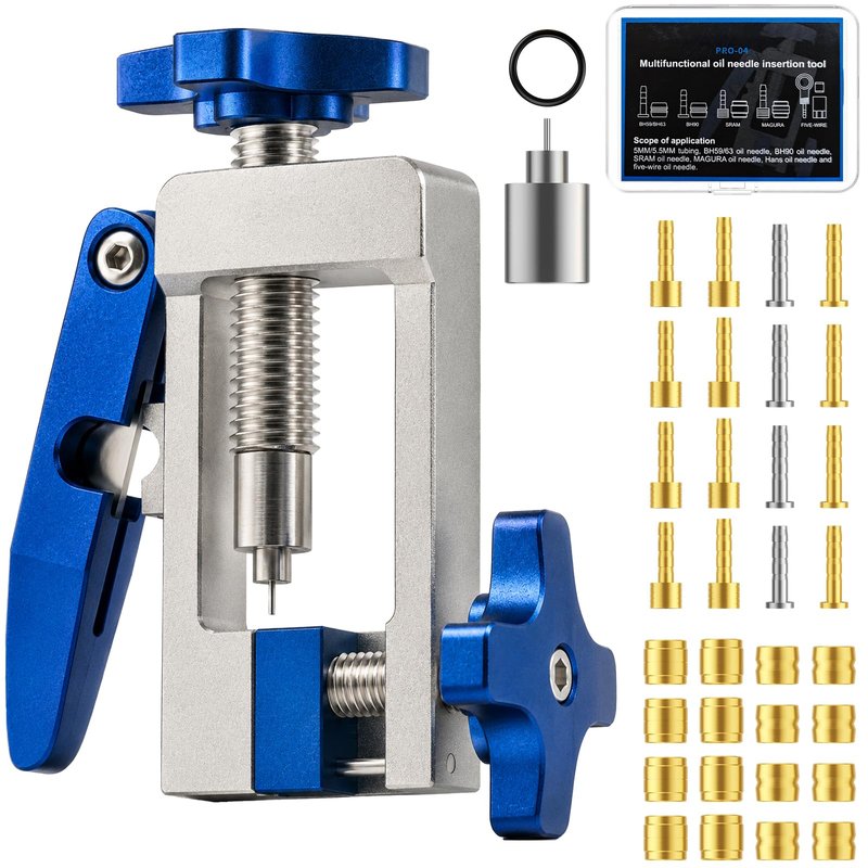 Pawfly 2 in 1 Bike Hydraulic Brake Tool Kit, Bicycle Oil Brake Needle Driver Insertion Tool with Hydraulic Hose Cutter, Hydraulic Hose Fitting Insert Tool, Hydraulic Disc Brake Hose Line Cutter