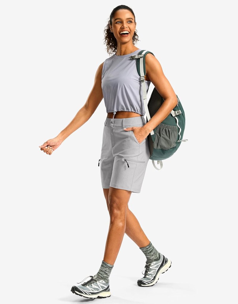 Women's Quick Dry Hiking Cargo Shorts - Lightweight Summer Travel Shorts with Pockets | 7-Inch