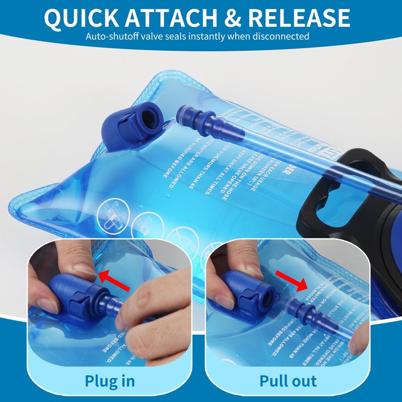 Replacement Hydration Bladder Compatible with Camelbak Backpack, 2L Water Bladder for Hiking Backpack, No Leakage Water Reservoir Storage Bag, with Large Opening, for Camping, Cycling and Running