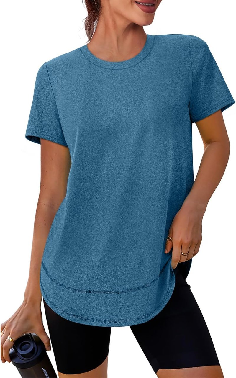Womens Workout Tops - UPF 50+ Sun Protection Short Sleeve Shirts | Quick Dry Hiking & Running Outfits S-3XL