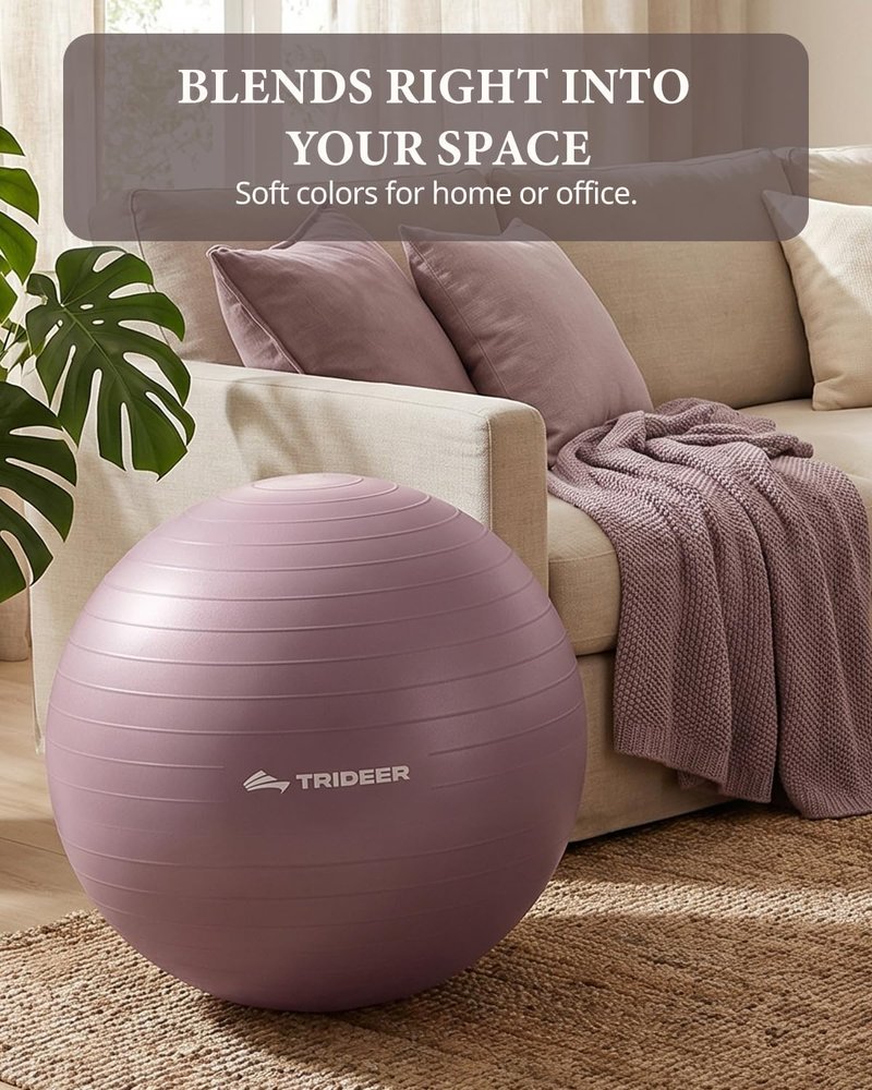 Trideer Exercise Ball - Stability Ball for Yoga, Pilates & Core Training | Office Seating & Balance Improvement
