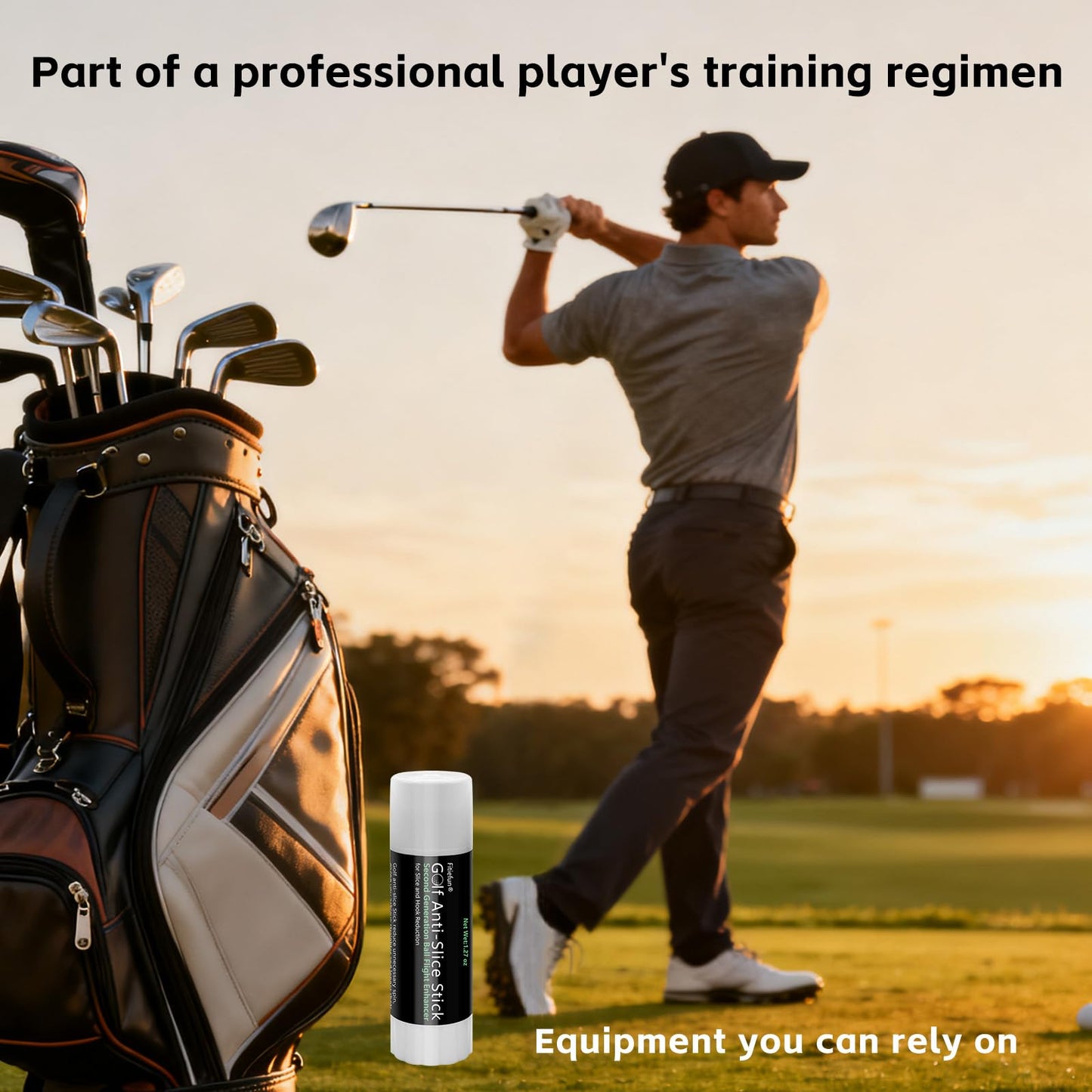 Golf Anti Slice & Anti Hook Solid Compound Stick - 2 Pack (2 x 1.27 oz/36g) | Spin Reducer for Driver, Woods, Hybrids, Irons | Extra Large Capacity per Stick | Improves Accuracy & Distance (2, Black)