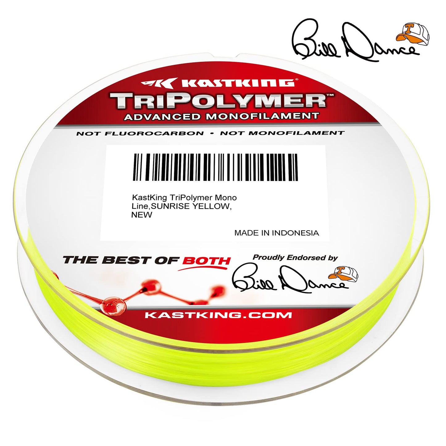 KastKing TriPolymer Advanced Monofilament Fishing Line,Sunrise Yellow,8LB,300 Yds