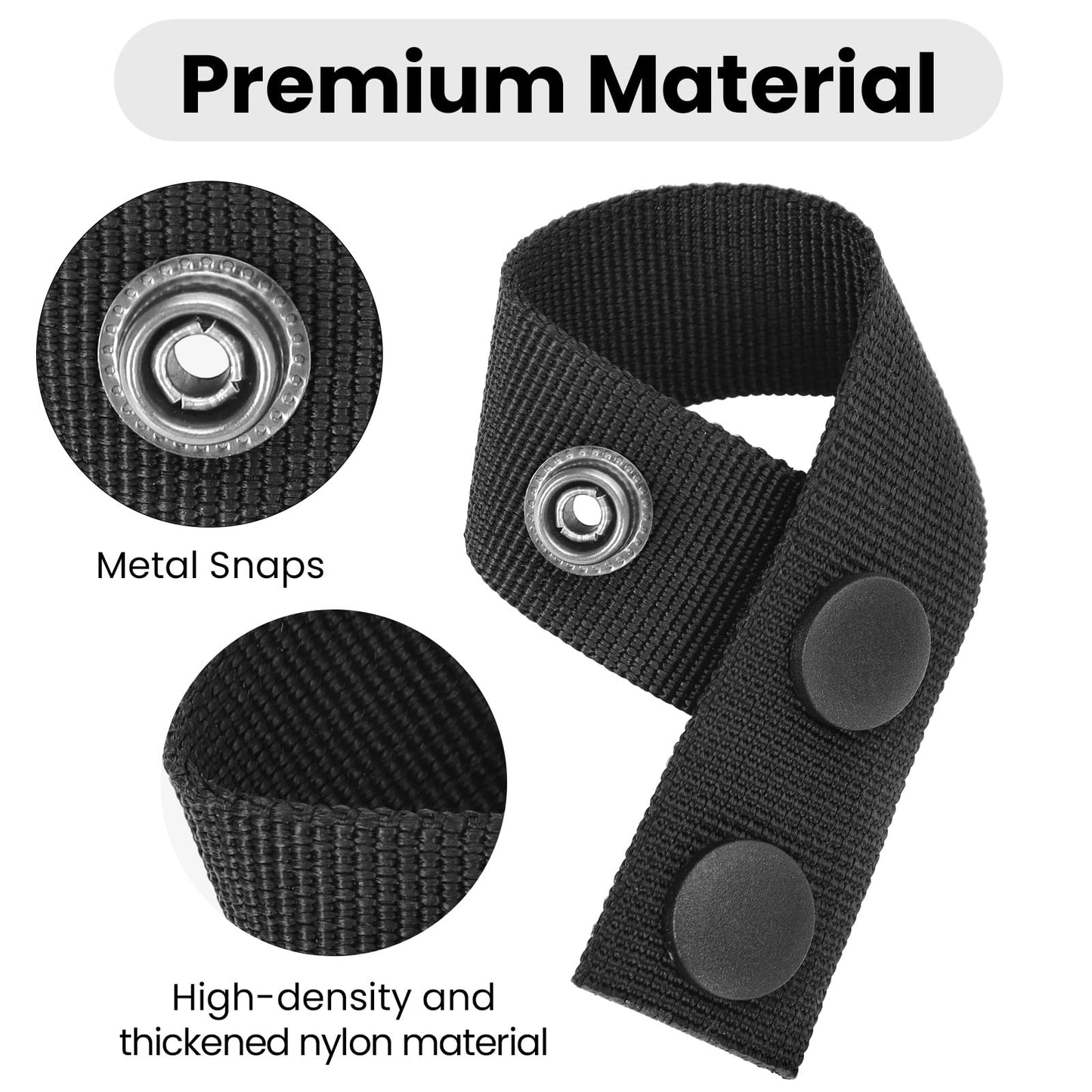 6 PCS Duty Belt Keepers, Tactical Gear Accessories, Nylon Double Snaps for 2"-2.25" Belts Fixing Police Belt Accessories, Belt Keepers for Police Officers, Firefighters, Prison Guards