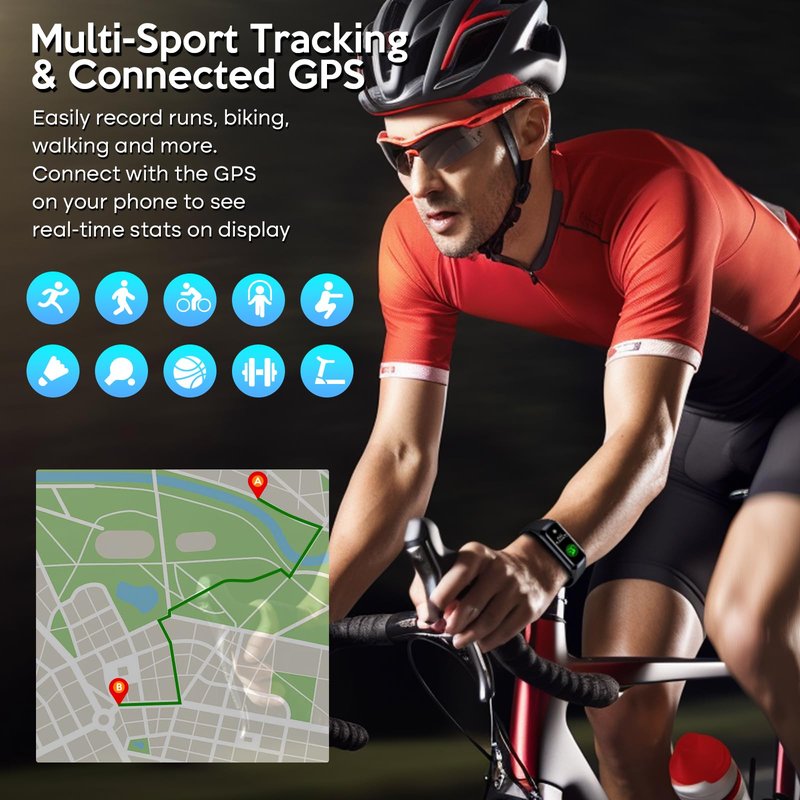 yiuzuik Fitness Tracker,Smart Watch with Blood Pressure Heart Rate & Sleep Monitor IP67 Waterproof Step Calorie Counter Pedometer Fitness Activity Health Watch for Men Women Android iOS Phone