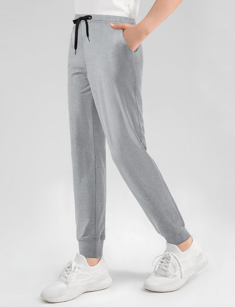 VOGRYE Girls' Sweatpants 3-Pack - Soft Cotton Jogger Pants with Pockets, Elastic Waist Athletic Active Wear for Kids