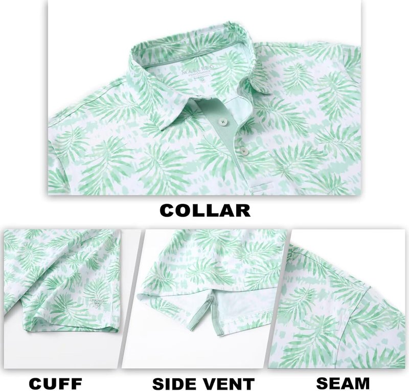 Men's Golf Polo Shirt - Short Sleeve Dry Fit Moisture-Wicking Performance | Stylish Print Patterns