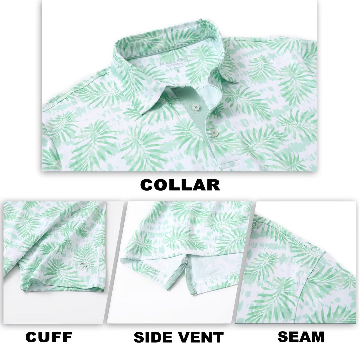 M MAELREG Golf Shirts for Men Dry Fit Print Patterns Performance Moisture Wicking Mens Polo Shirts Short Sleeve