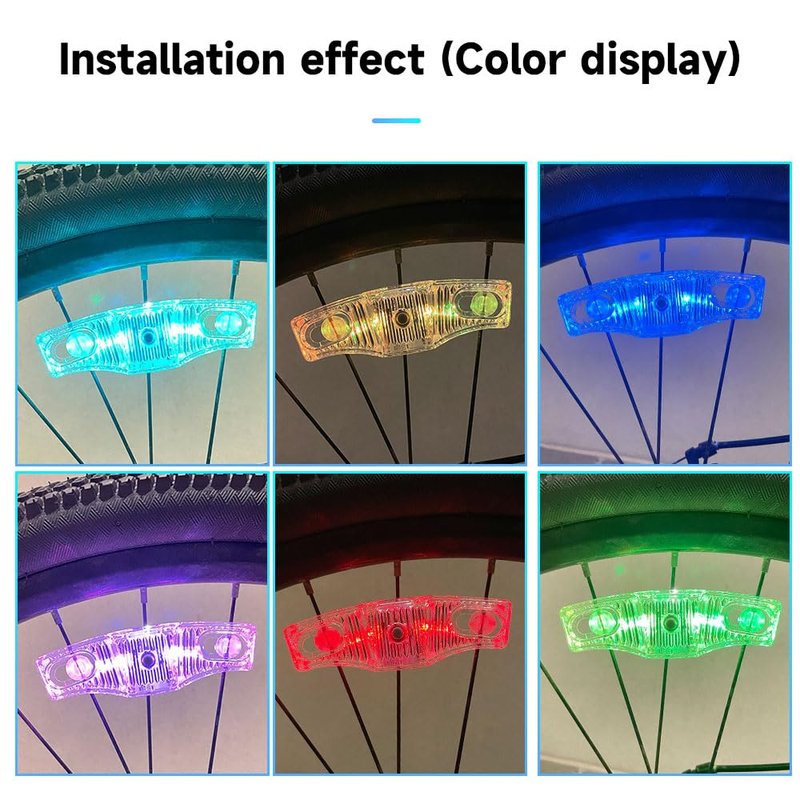 Vnicstick Rechargeable LED Bike Wheel Lights,2 Pack,Waterproof Easy Install,Bicycles Wheel Spoke LED Lights,Motion Sensor,Safety Spoke Lights for Adults Kids,with Battery