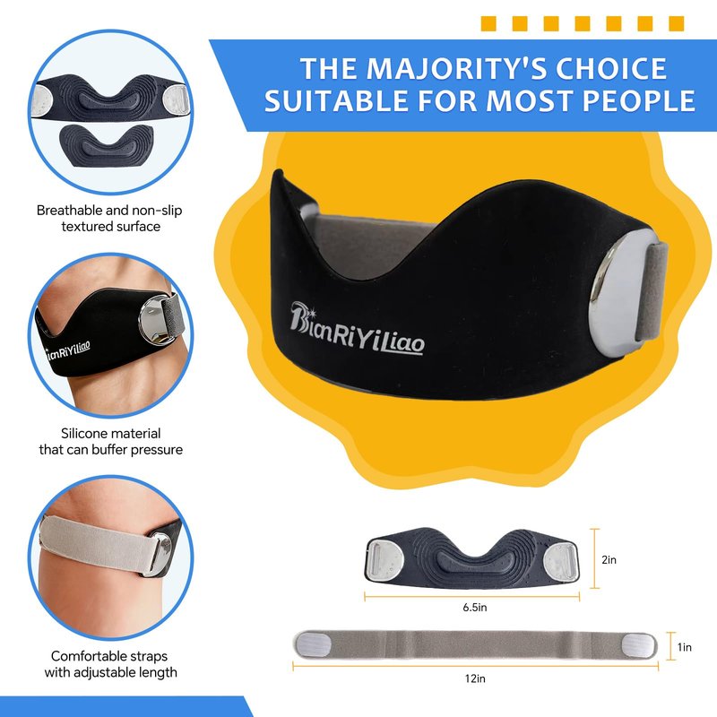 BianRiYiLiao Silicone Patellar Tendon Support Strap 2-Pack, Adjustable Non-Slip Patella Knee Strap Brace for Running, Hiking, Basketball, Jumpers Knee, Tendonitis, Squats - Black