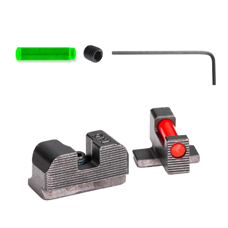 TAG PRECISION Tactical Gun Sights Compatible with SIG P365 | Shooting Accessories CNC-Machined Billet Steel Nitride Coated Front & Rear Handgun Sights | Fiber Front, Plain Rear (TSH)