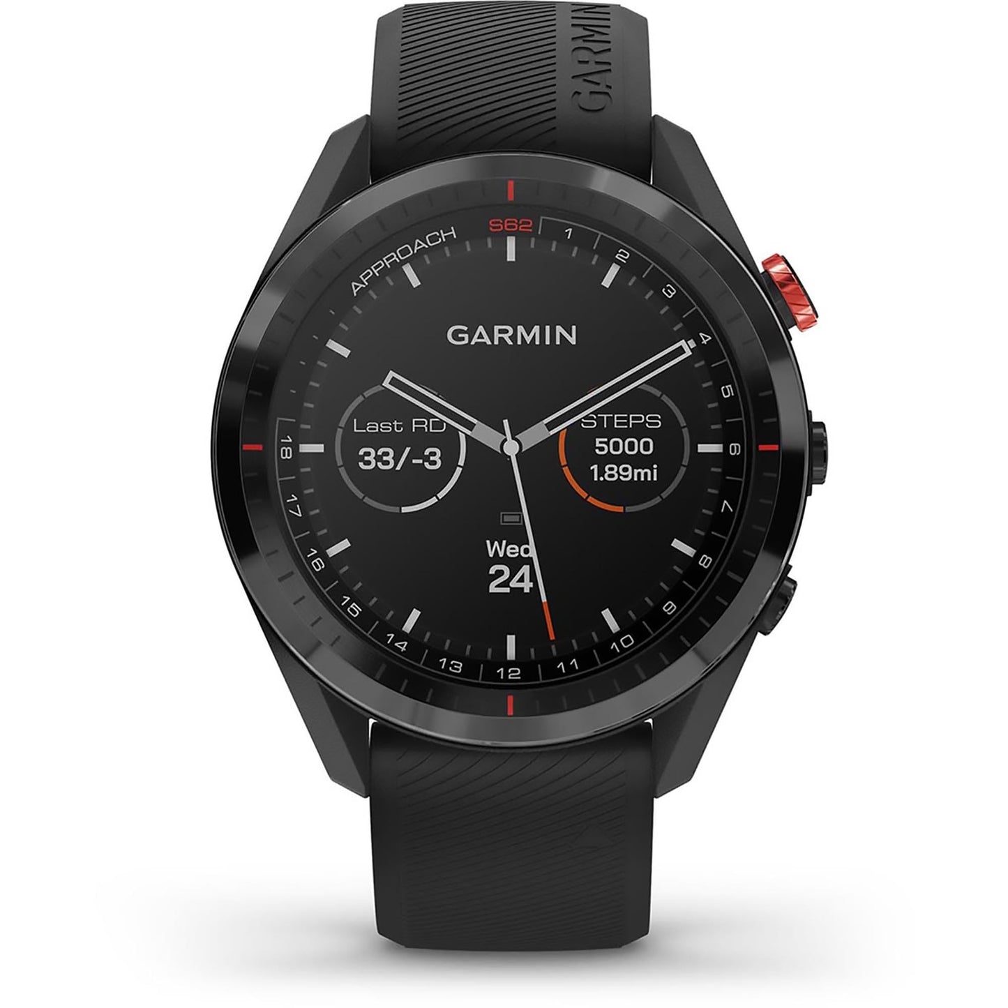 Garmin 010-02200-00 Approach S62, Premium Golf GPS Watch, Built-in Virtual Caddie, Mapping and Full Color Screen, Black