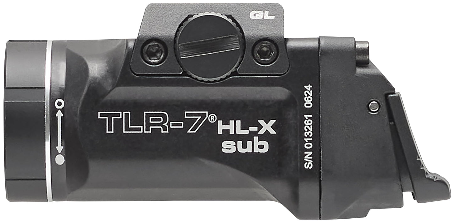 Streamlight 69503 TLR-7 HL-X sub USB 1000-Lumen 10000-Candela Rechargeable Rail-Mounted Weapon Light Exclusively for Glock 43X/48 MOS, 43X/48 Rail, Includes Switches and Key Kit, Black