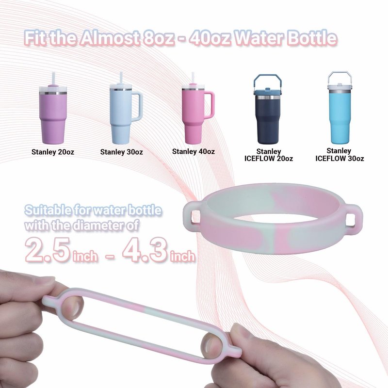 Rabrgab 7Pcs Initial Stanley Cup Accessories Set with Handle, Girls Tumbler Cup Decoration for 40oz 30oz 20oz, Teen Girls Gifts, Including Heart Straw Topper, Charms, Silicone Boot, Letter Charm M
