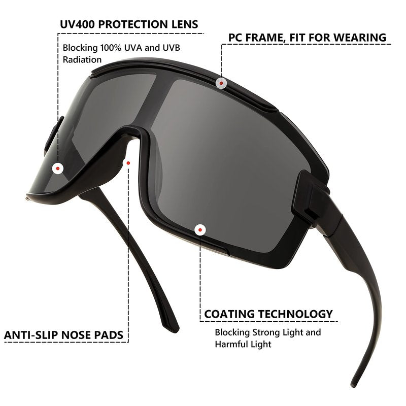 FEISEDY Cycling Glasses Men Women Sport Sunglasses 80s ski Goggles Driving Fishing Biking Sunglasses UV Protection B2944