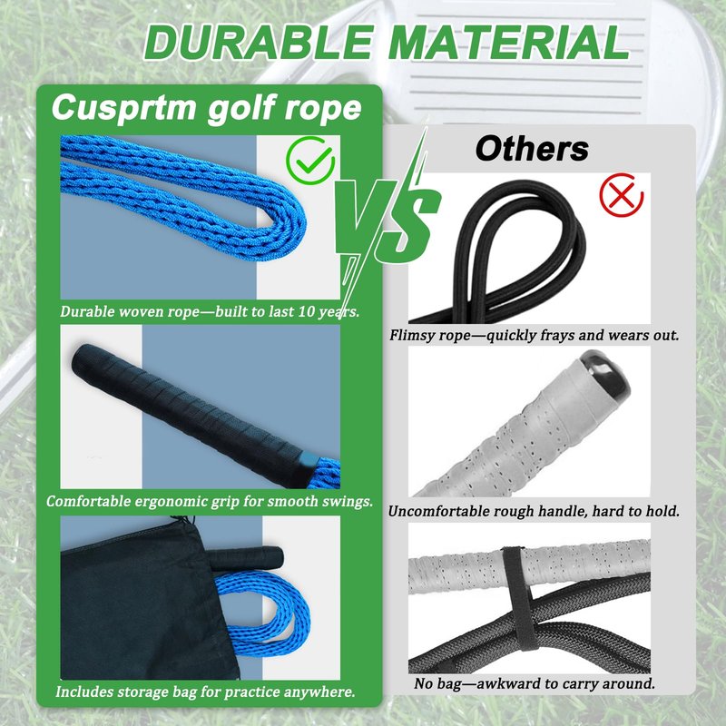 Cusprtm Golf Rope Swing Trainer, Professional Golf Swing Rope Training Aid to Improve Speed, Tempo, Rhythm, Flexibility and Strength, Golf Warm-Up Practice Equipment for Golfers of All Levels (Blue)