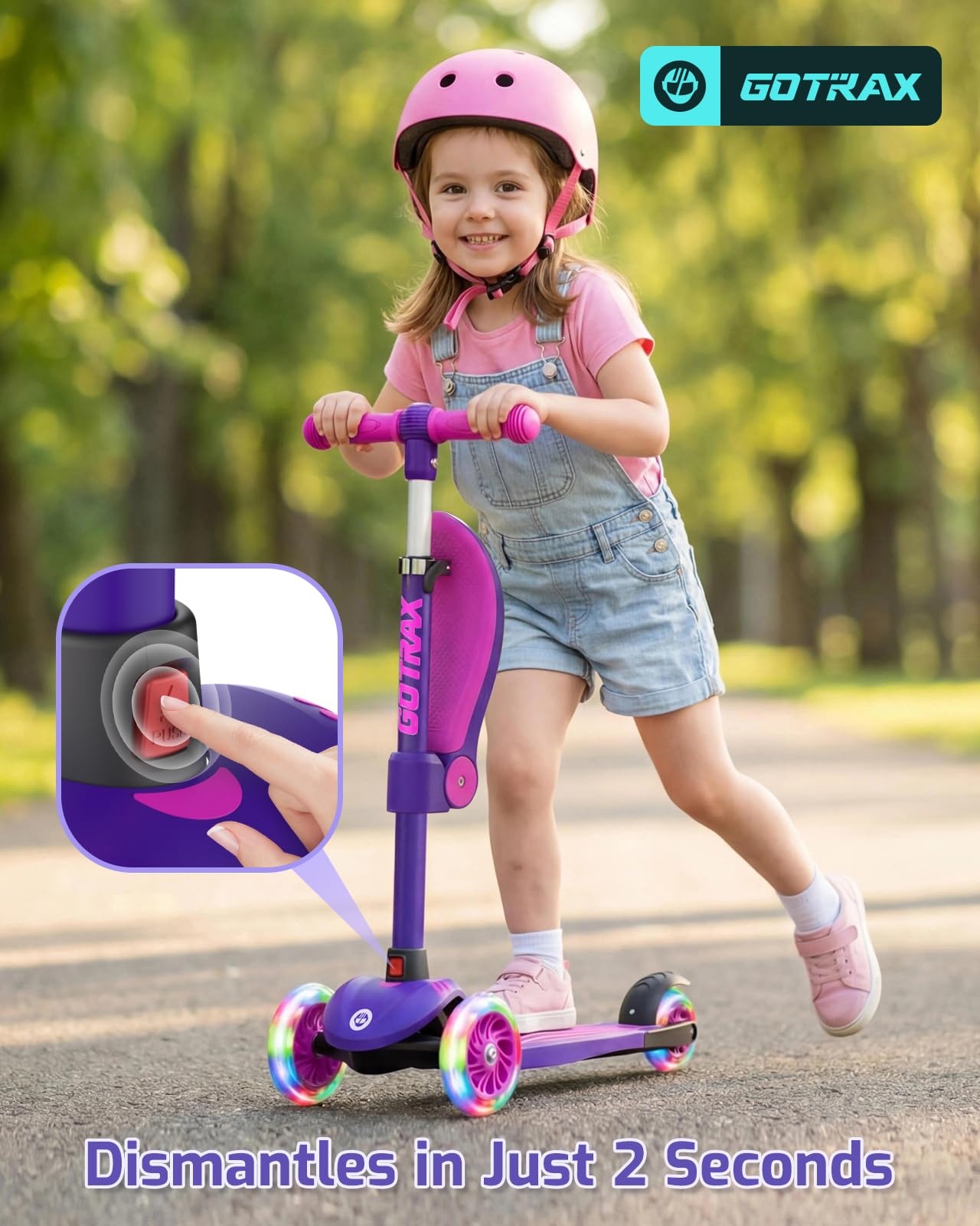 Gotrax KS3 Kick Scooter with Seat, 3 Wheels for Kids Age 2+, Gifts