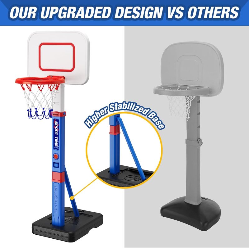 Adjustable Toddler Basketball Hoop - 55" Height for Kids Aged 3-5 | Indoor/Outdoor Sport Toy Gift