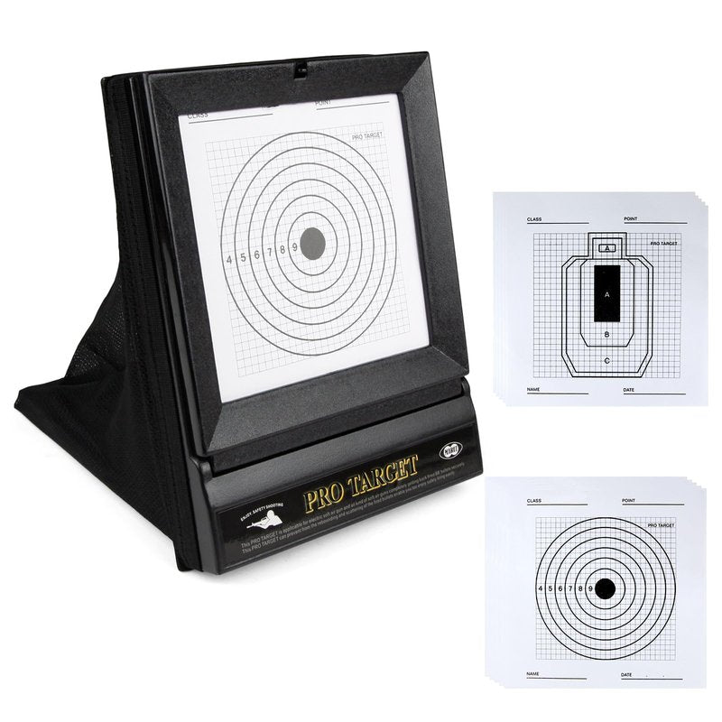 EZYoutdoor Airsoft Target Trap with Mesh Catcher – Portable BB Gun Shooting Net for Indoor/Backyard Range – Reusable Ammo Collection Box with 10 Replaceable Paper Targets