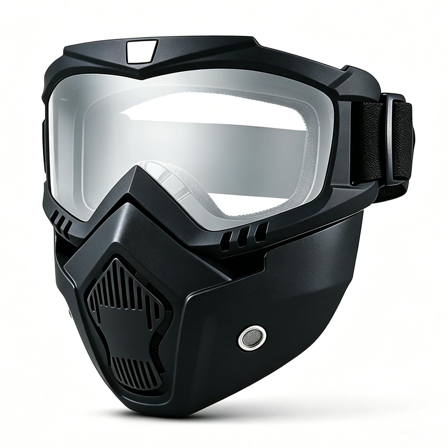 Paintball Mask Anti Fog,Tactical Full Face Mask Ski Mask Goggles Detachable Adjustable,Motorcycle Riding Face Protection (Transparent)