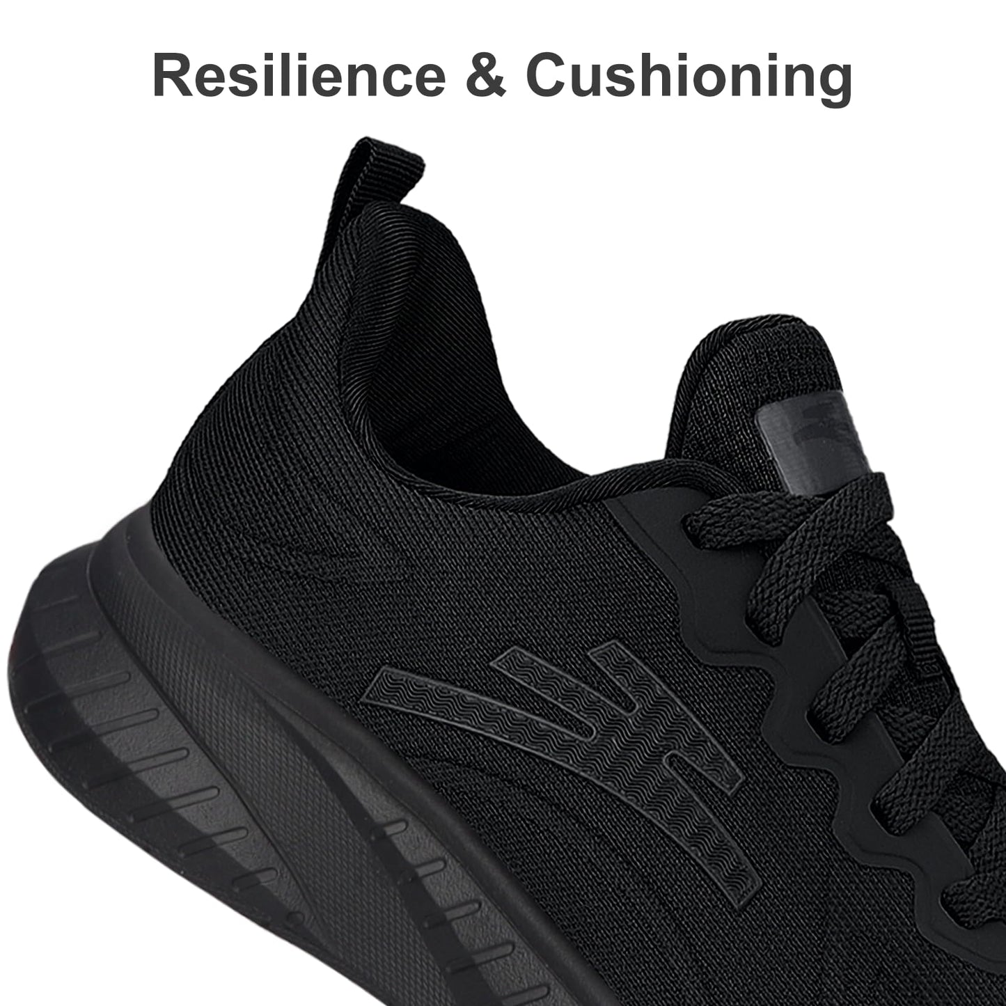 Puweco Breathable Mens Running Shoes, Arch Sopport Black Sneakers for Men, Non Slip Work Shoes for Men Walking Athletic Gym Jogging and Sports