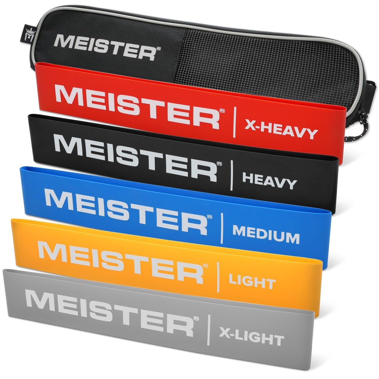 Meister Mobility Resistance Bands for Exercise, Stretching & Physical Therapy w/Carry Case