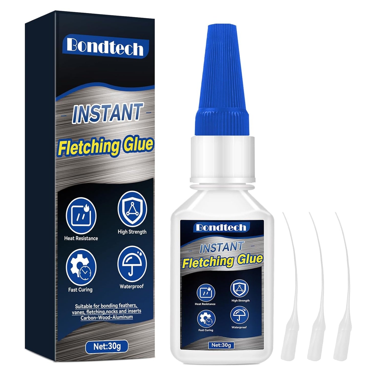 Fletching Glue - Instant Clear Adhesive for Carbon Arrows | 30g for Vanes, Feathers & Inserts