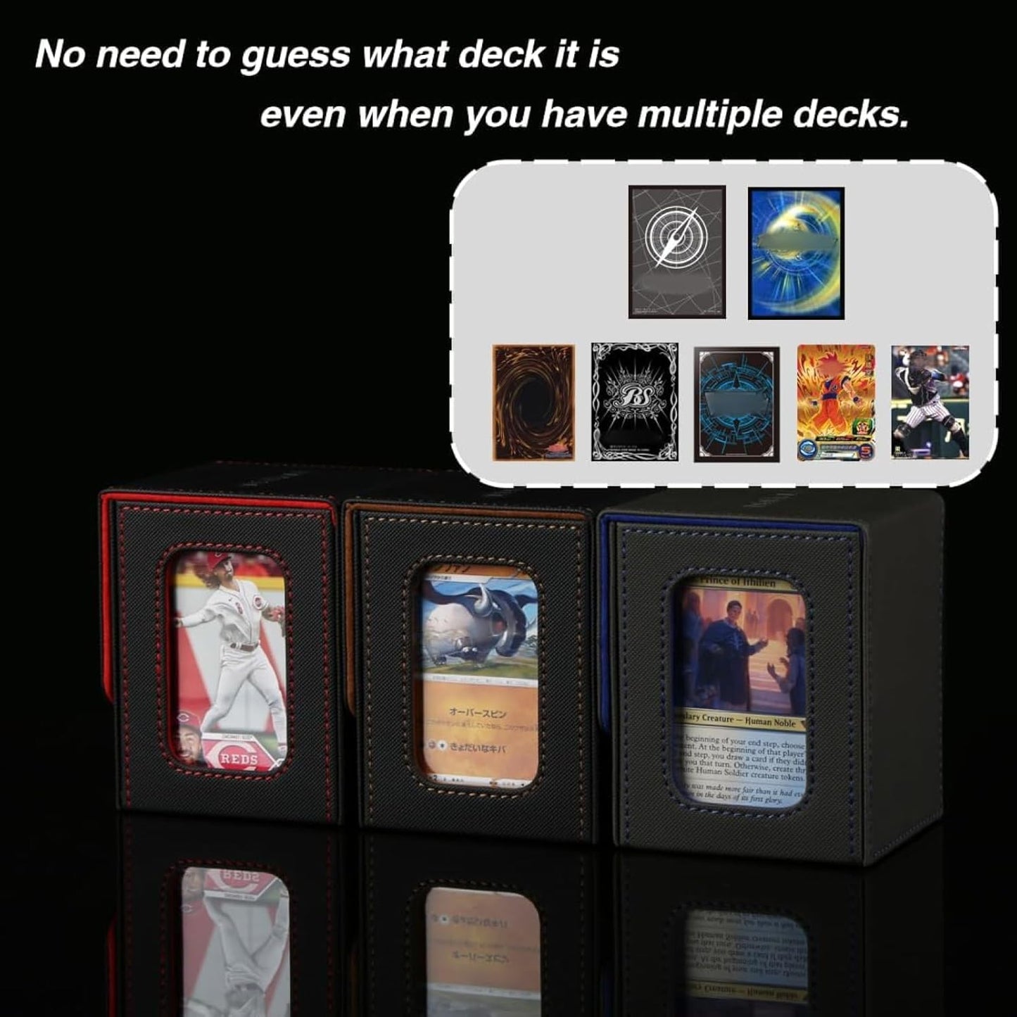 MTG Deck Box - Commander Display for 100 Double Sleeved Cards | Red and Green with 2 Dividers & 1 Toploader