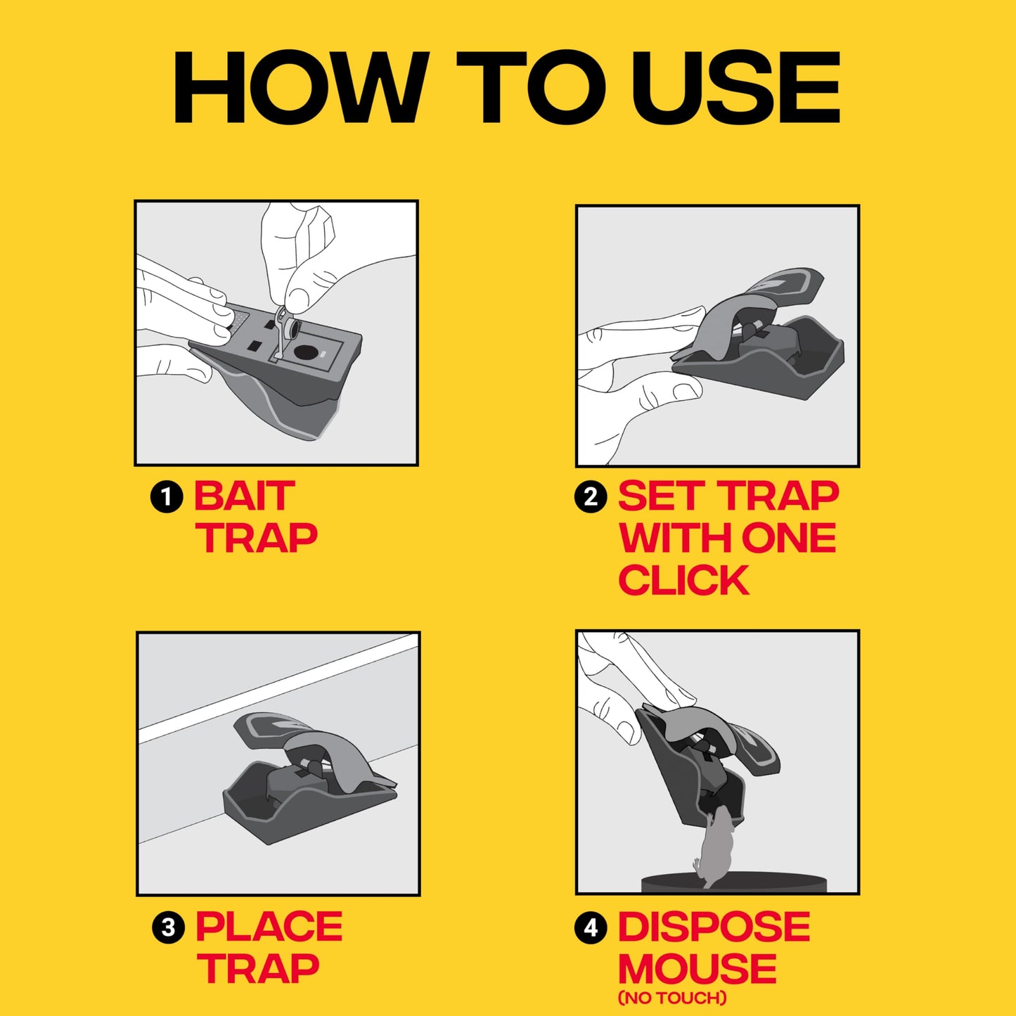 Victor M070B Easy and Safe-Set Power Kill Mouse Trap Quick and Clean Rodent Disposal - 2 Reusable Mouse Traps