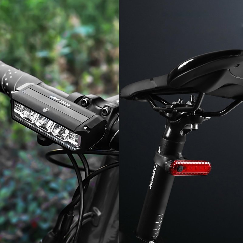 Bright Bike Light Set for Night Riding,LED Bicycle Light High Beam Low Beam,USB Rechargeable Bicycle Headlight Set,Waterproof Bike Headlight and Taillight for Adult Kid Mountain MTB Off-Road Cycling